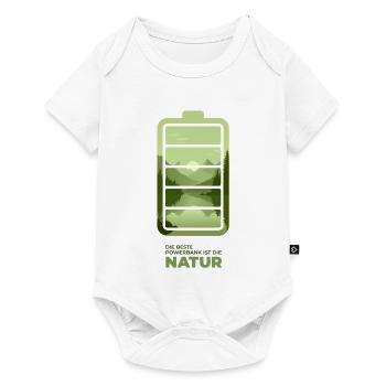 Die beste Powerbank ist die Natur - Baby Premium Kurzarmbody - Weiß - Vorne