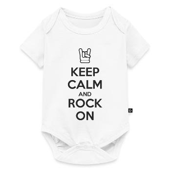 Keep Calm and Rock On - Baby Premium Kurzarmbody - Weiß - Vorne