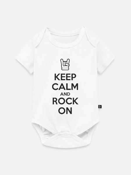 Keep Calm and Rock On - Baby Premium Kurzarmbody - Weiß