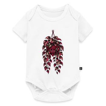 Neon Hängepothos – Dark Botanical Design - Baby Premium Kurzarmbody - Weiß - Vorne