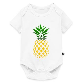 Ananas Tropenprint  - Baby Premium Kurzarmbody - Weiß - Vorne