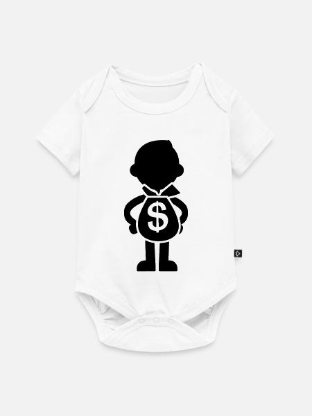 Geldsack in den Händen - Baby Premium Kurzarmbody - Weiß