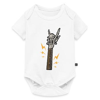 Gitarre Skelett Rock - Baby Premium Kurzarmbody - Weiß - Vorne
