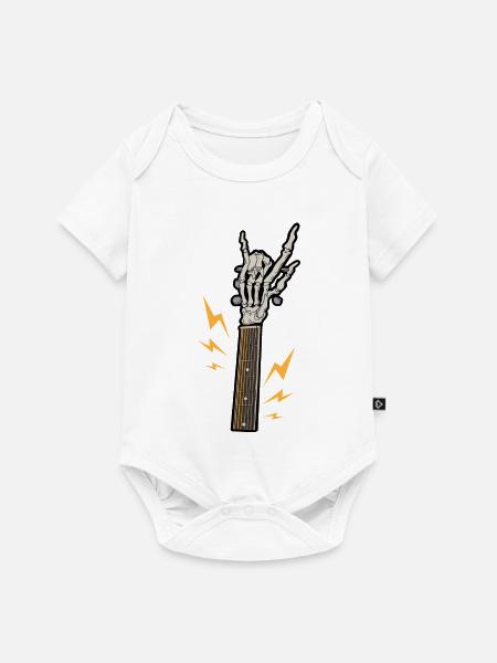 Gitarre Skelett Rock - Baby Premium Kurzarmbody - Weiß