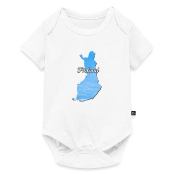 The map of Finland Suomi, blue color - Baby Premium short-sleeve bodysuit - white - Front