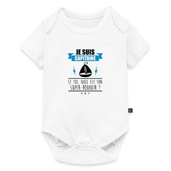 Je suis capitaine idée cadeau bateau - Body à manches courtes Premium Bébé - blanc - Devant