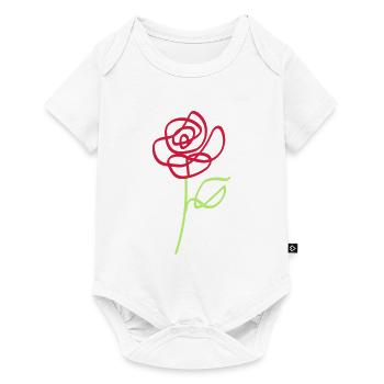 Rose - Baby Premium Kurzarmbody - Weiß - Vorne