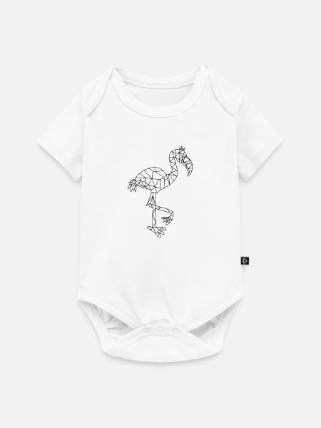 Flamingo geometrisch - Baby Premium Kurzarmbody - Weiß