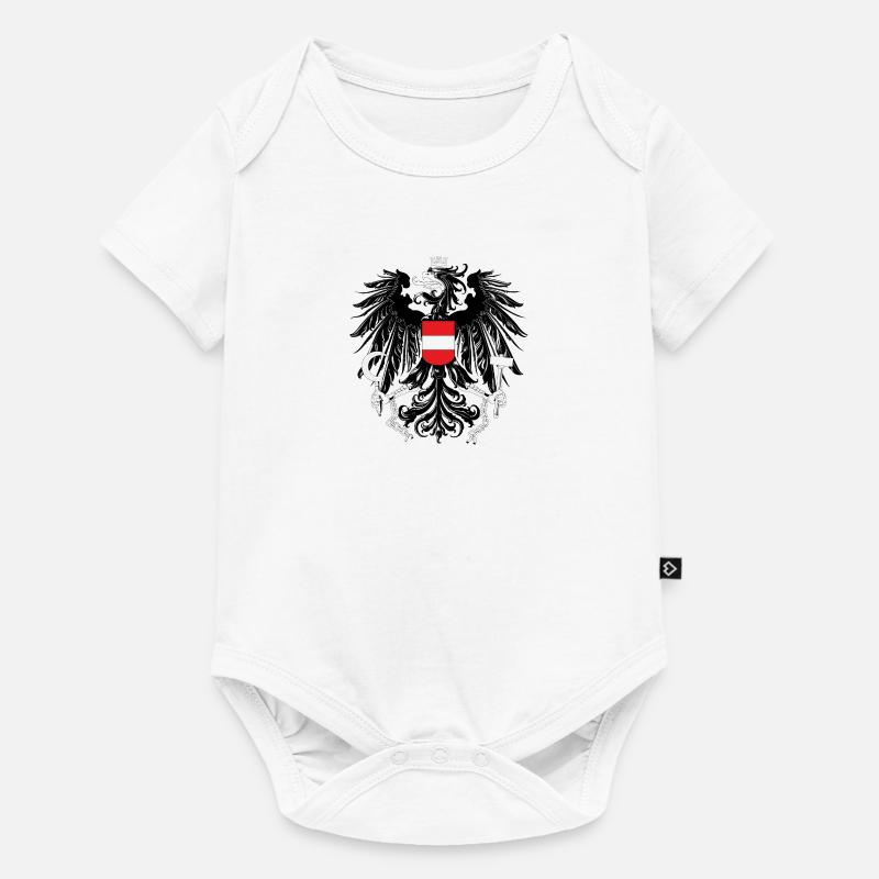 Drapeau de l'Autriche emblème cadeau icône signe - Body à manches courtes Premium Bébé - blanc