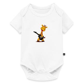 Girafe avec guitare - Body à manches courtes Premium Bébé - blanc - Devant