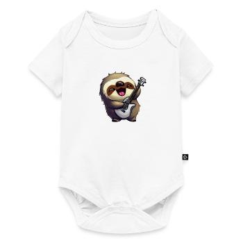 Paresseux avec guitare - Body à manches courtes Premium Bébé - blanc - Devant