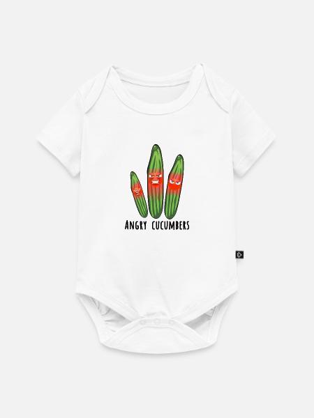 Angry cucumbers,cucumber,angry,comic - Baby Premium Kurzarmbody - Weiß
