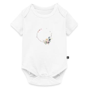 Floral Half Wreath Pastel Personalizable - Baby Premium short-sleeve bodysuit - white - Front