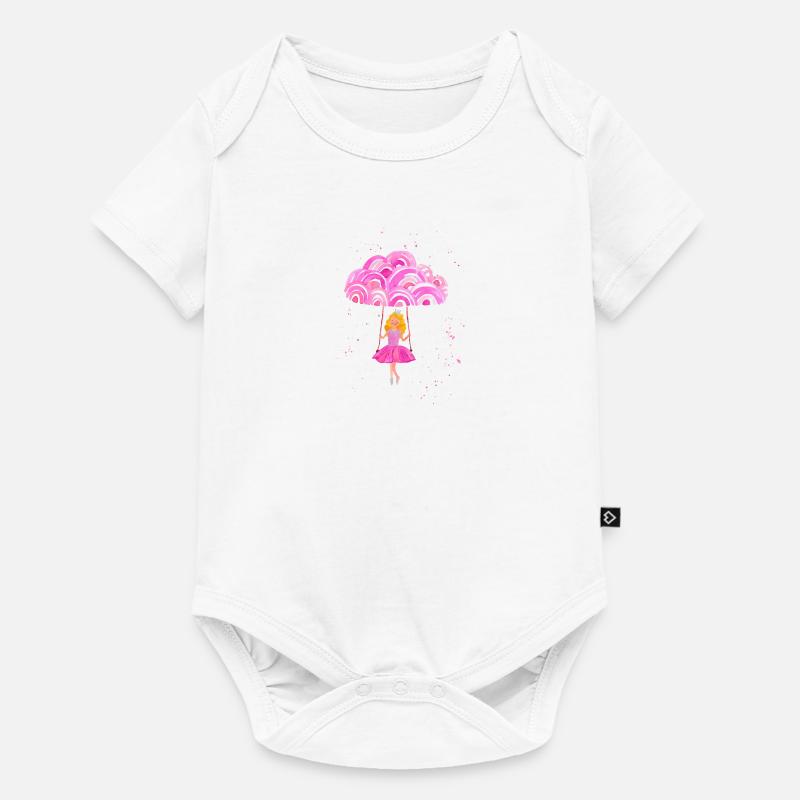 Nuages roses - Body à manches courtes Premium Bébé - blanc