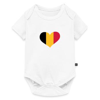 Belgien Herz; Heart Belgium - Body à manches courtes Premium Bébé - blanc - Devant