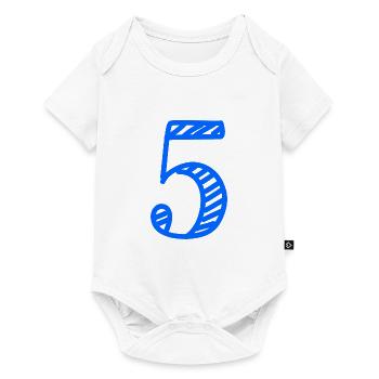 5 YEARS. 5th ANNIVERSARY. BIRTHDAY 5 YEARS. 5 - Baby Premium short-sleeve bodysuit - white - Front