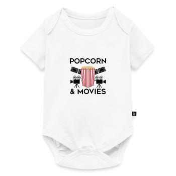 Filme und Popcorn Lustiges Zitat Popcorn essen - Baby Premium Kurzarmbody - Weiß - Vorne