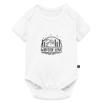 Winter Love Cozy Nature Snow Tea Reading - Baby Premium short-sleeve bodysuit - white - Front