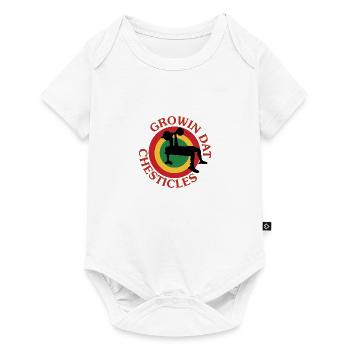 Growin Chesticles Ironic Benchpress Powerlifter - Baby Premium short-sleeve bodysuit - white - Front
