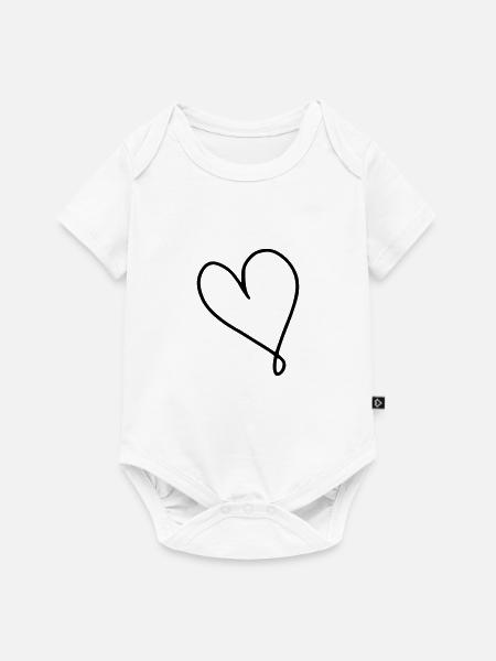 Herz Emoji Skizze - Baby Premium Kurzarmbody - Weiß