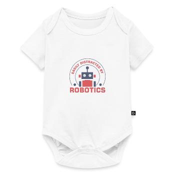 Abgelenkt von Robotik Nette Robotertechnik - Baby Premium Kurzarmbody - Weiß - Vorne