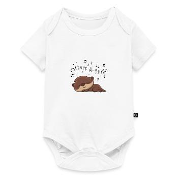 Loutres et notes de musique Clef de musicien Cute - Body à manches courtes Premium Bébé - blanc - Devant