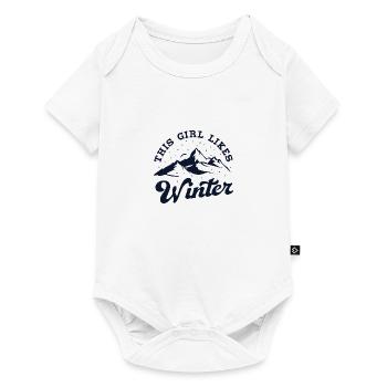 Une fille aime le thé douillet des fêtes d'hiver - Body à manches courtes Premium Bébé - blanc - Devant