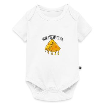 Cheesylicious Funny Saying Cheesemaking Organic - Baby Premium short-sleeve bodysuit - white - Front