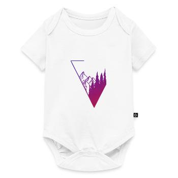 colored panorama forest and mountains - Baby Premium short-sleeve bodysuit - white - Front