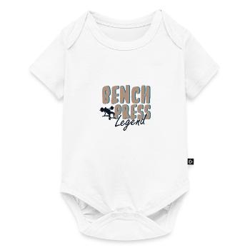Benchpress Powerlifter Gym Bodybuilding-Training - Baby Premium Kurzarmbody - Weiß - Vorne