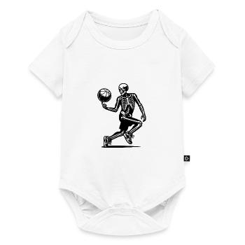 Skeleton Halloween Basketball Ballon Sports - Body à manches courtes Premium Bébé - blanc - Devant