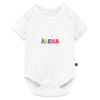 Alena! Personalisierbar - Baby Premium Kurzarmbody - Weiß - Vorne