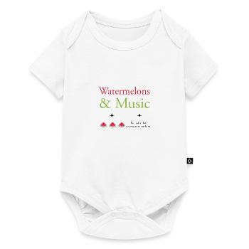 Pastèques et notes de musique Melon musicien - Body à manches courtes Premium Bébé - blanc - Devant