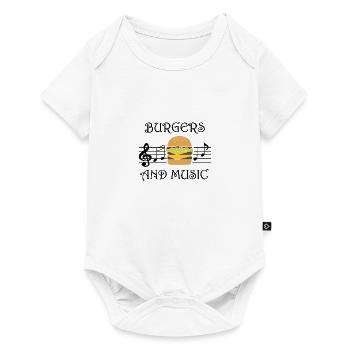 Hamburger et notes de musique Musicien Funny - Body à manches courtes Premium Bébé - blanc - Devant