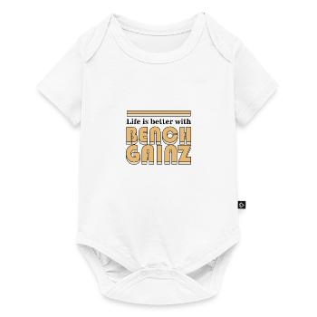 Life With Benchpress Gainz Lustiges - Baby Premium Kurzarmbody - Weiß - Vorne