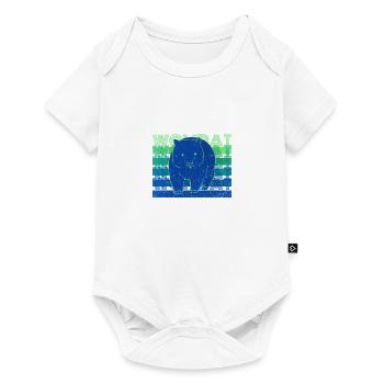 Motif artistique de Wombat, mignon rongeur - Body à manches courtes Premium Bébé - blanc - Devant