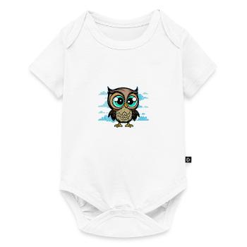 Junge mag Eulen Wildtiere Tiere Wald Wildnis - Baby Premium Kurzarmbody - Weiß - Vorne