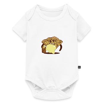 Gaufre trempée dans du sirop Ironic Waffle Fan - Body à manches courtes Premium Bébé - blanc - Devant