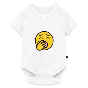 Emoji Tired Sketch Couleur - Body à manches courtes Premium Bébé - blanc - Devant
