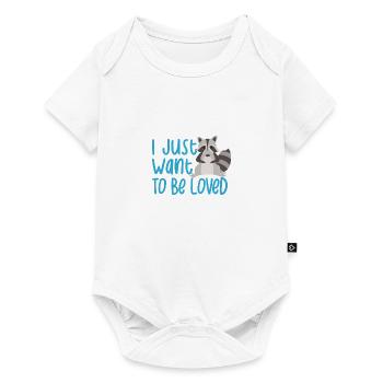 Aimer les ratons laveurs, dicton ironique, mignon - Body à manches courtes Premium Bébé - blanc - Devant