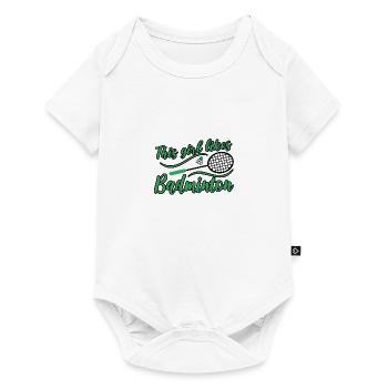 Une fille aime le badminton Shuttlecock Hobby - Body à manches courtes Premium Bébé - blanc - Devant