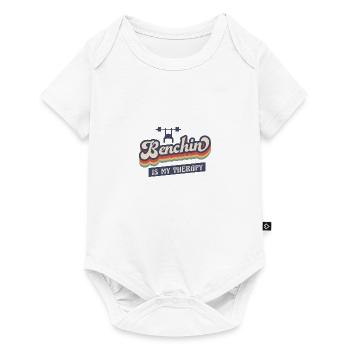 Benchpress as Therapy Powerlifting Gym Training - Baby Premium short-sleeve bodysuit - white - Front