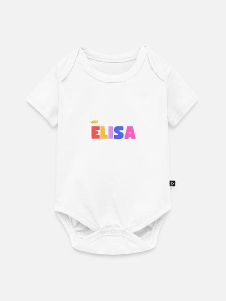 Elisa! Personalisierbar - Baby Premium Kurzarmbody - Weiß