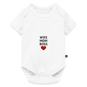 WIFE MOM BOSS - Body à manches courtes Premium Bébé - blanc - Devant