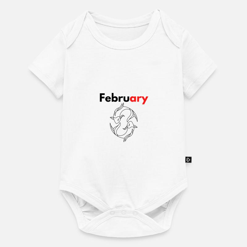 Mois avec son signe Astrologique Poisson/Février - Body à manches courtes Premium Bébé - blanc