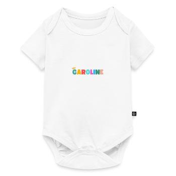 Caroline! Personalisierbar - Baby Premium Kurzarmbody - Weiß - Vorne