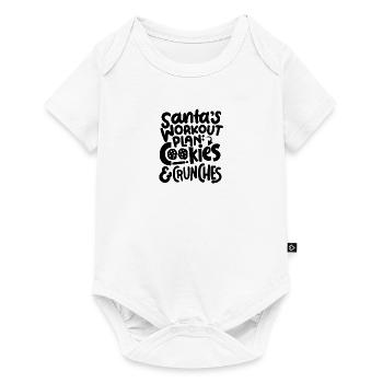 Santa Workout Plan Cookies- Funny Xmas Gift - Baby Premium short-sleeve bodysuit - white - Front