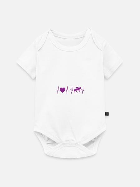 Volti Herzschlag lila - Voltigierer Geschenk - Baby Premium Kurzarmbody - Weiß