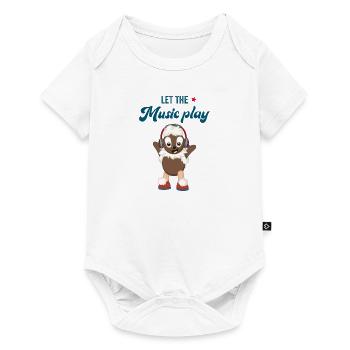 Pittiplatsch Let the Music play - Baby Premium Kurzarmbody - Weiß - Vorne