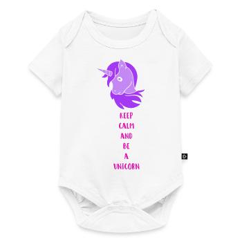unicorn keep calm - Baby Premium short-sleeve bodysuit - white - Front